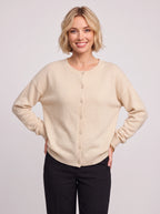 Kolvara Cardigan Col Asymétrique Boutonné – Femme Maille Tricot Bureau Décontracté Automne Chic