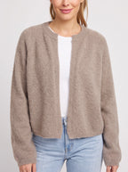 Knitara Cardigan Ouvert Court – Femme Automne Bureau Décontracté Maille Douce Manches Longues