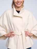 Cintura Cape Kimono Ceinturée – Femme Poncho Automne Chaud Élégant Bureau Décontracté