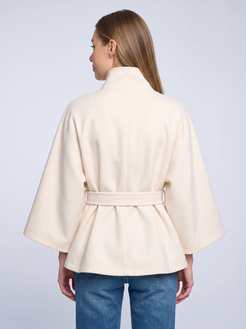 Cintura Cape Kimono Ceinturée – Femme Poncho Automne Chaud Élégant Bureau Décontracté