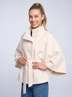 Cintura Cape Kimono Ceinturée – Femme Poncho Automne Chaud Élégant Bureau Décontracté