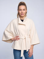 Cintura Cape Kimono Ceinturée – Femme Poncho Automne Chaud Élégant Bureau Décontracté