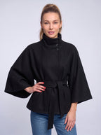 Cintura Cape Kimono Ceinturée – Femme Poncho Automne Chaud Élégant Bureau Décontracté
