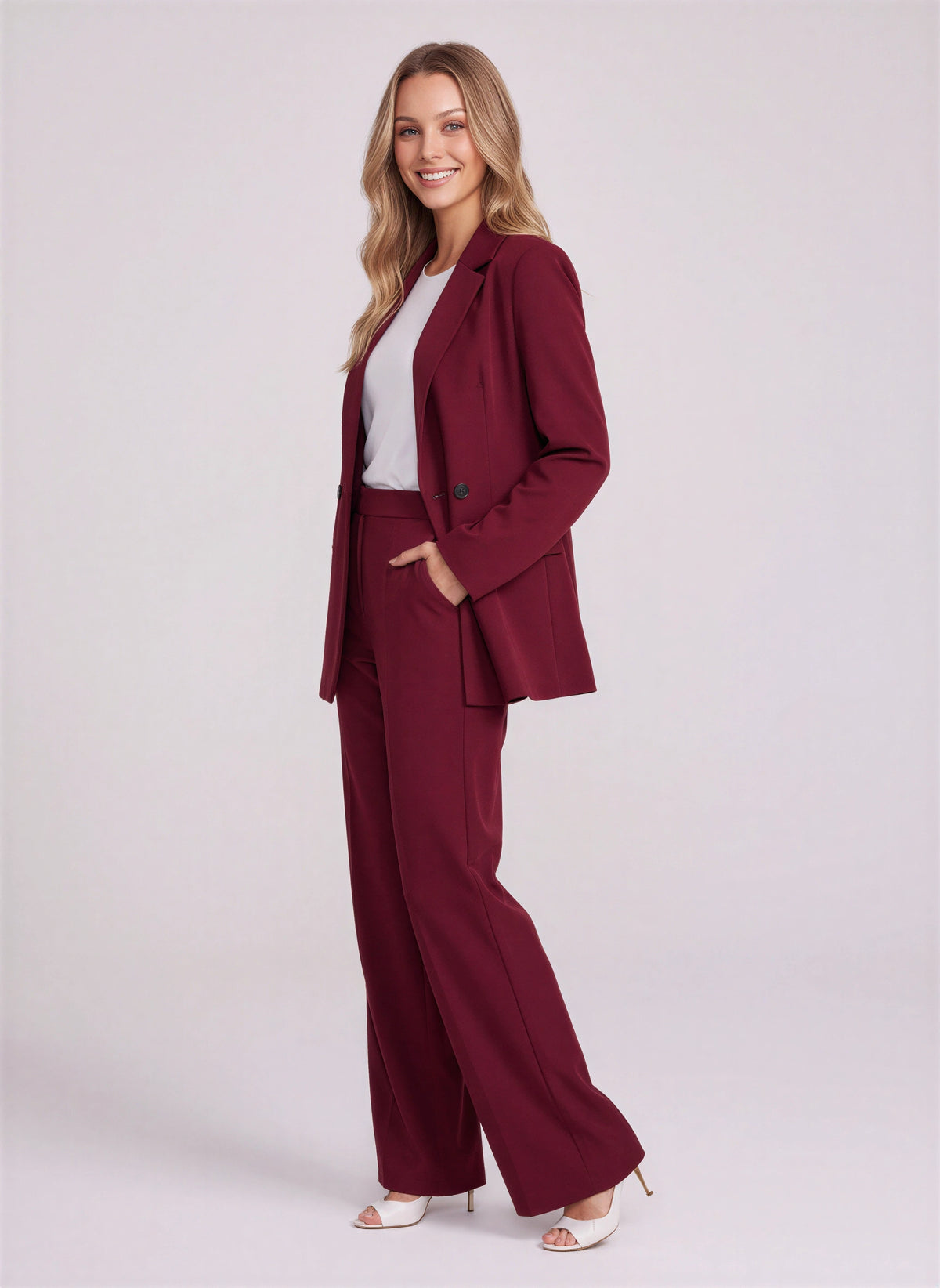 Rivelis Ensemble Tailleur Pantalon – Femme Bureau Chic Blazer Oversize Coupe Large Automne
