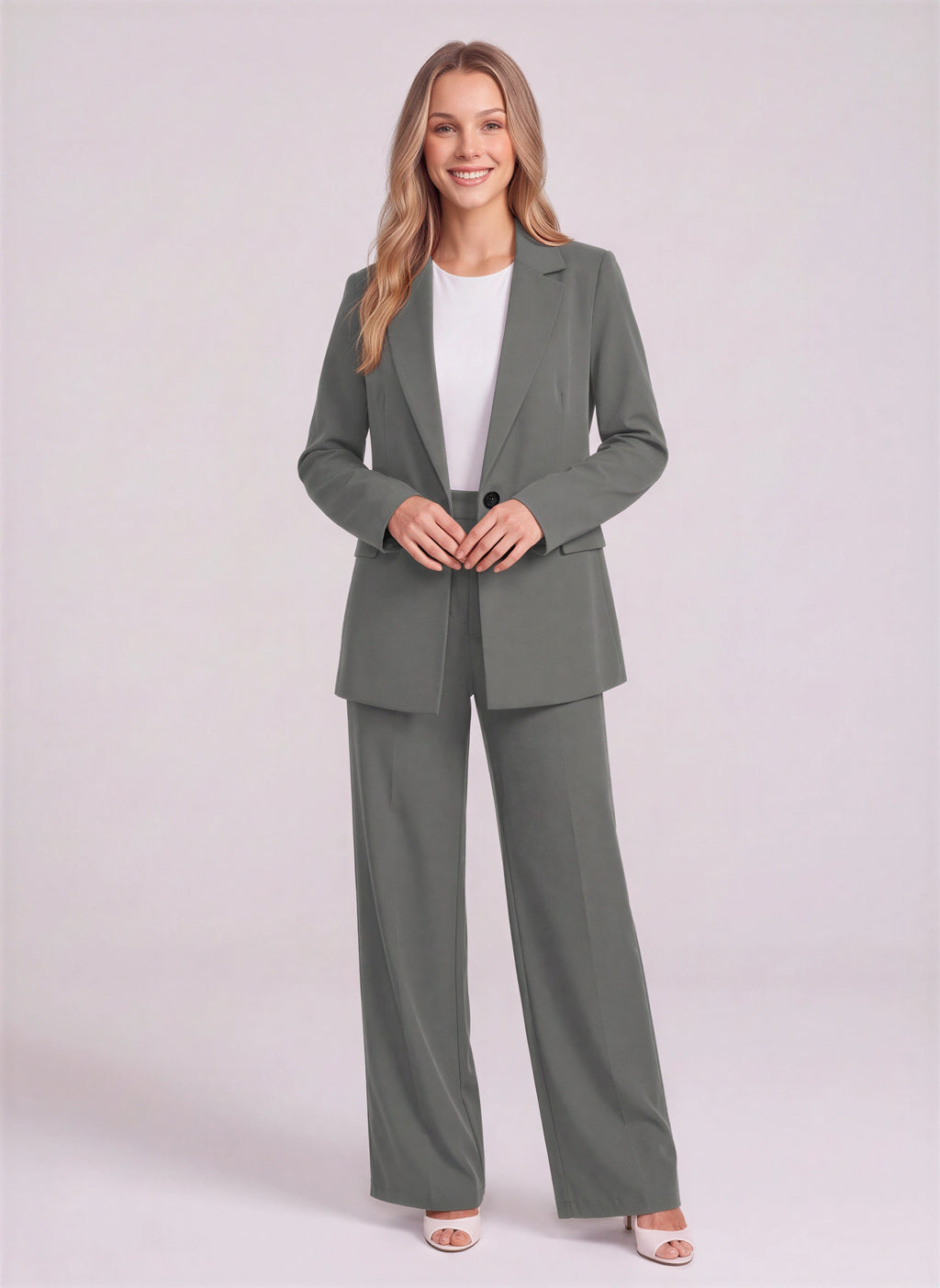 Rivelis Ensemble Tailleur Pantalon – Femme Bureau Chic Blazer Oversize Coupe Large Automne