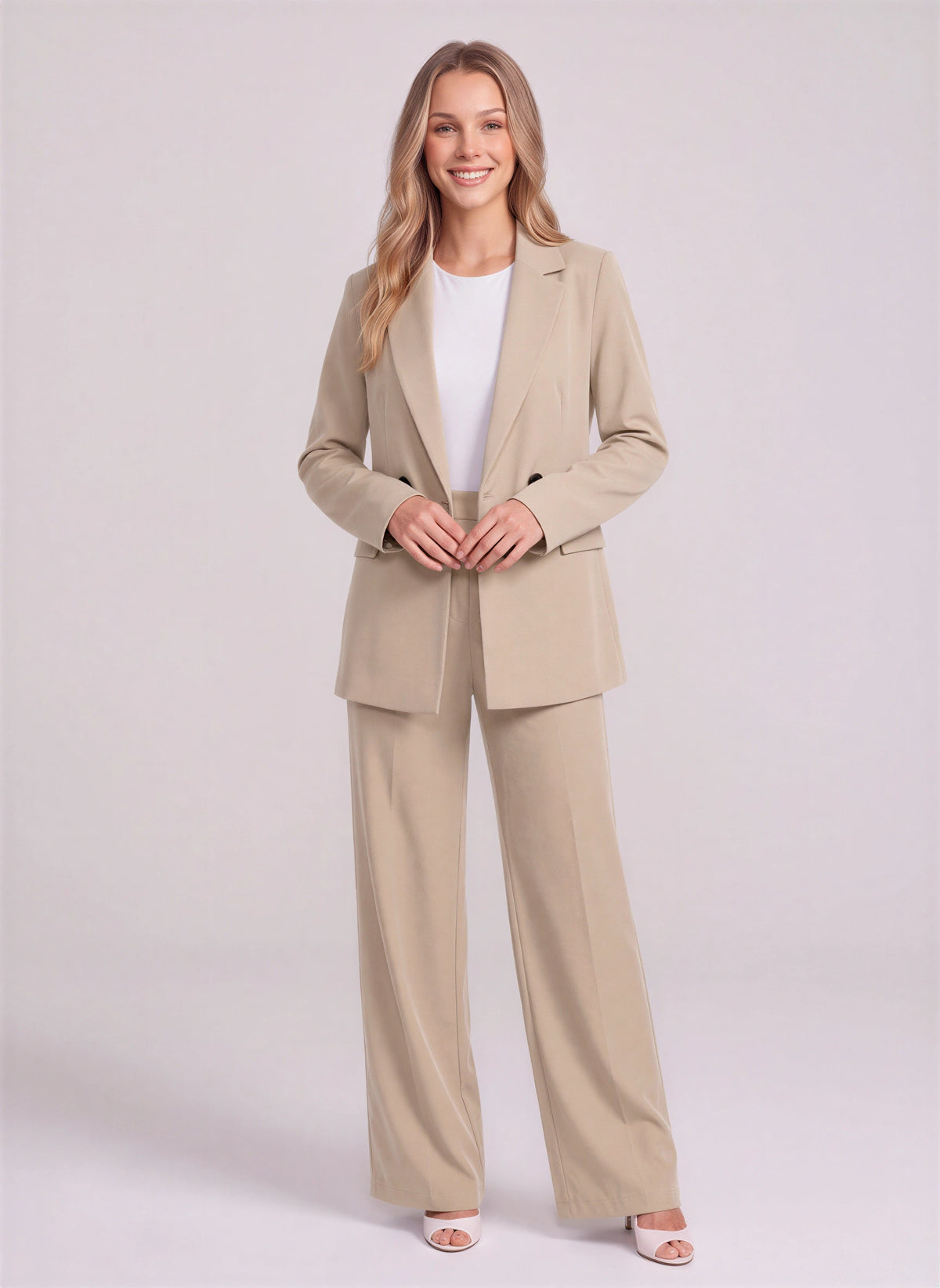 Rivelis Ensemble Tailleur Pantalon – Femme Bureau Chic Blazer Oversize Coupe Large Automne