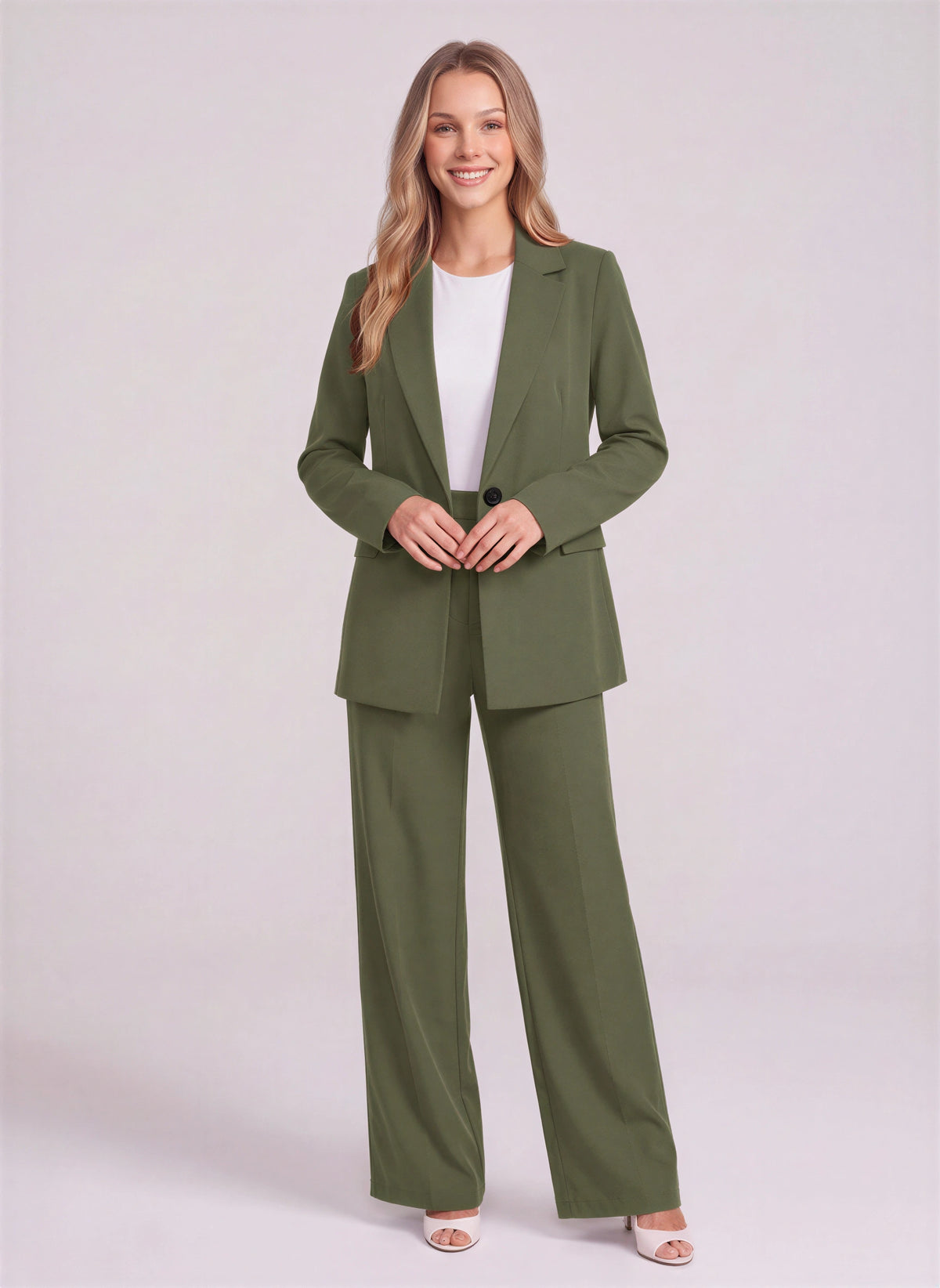 Rivelis Ensemble Tailleur Pantalon – Femme Bureau Chic Blazer Oversize Coupe Large Automne