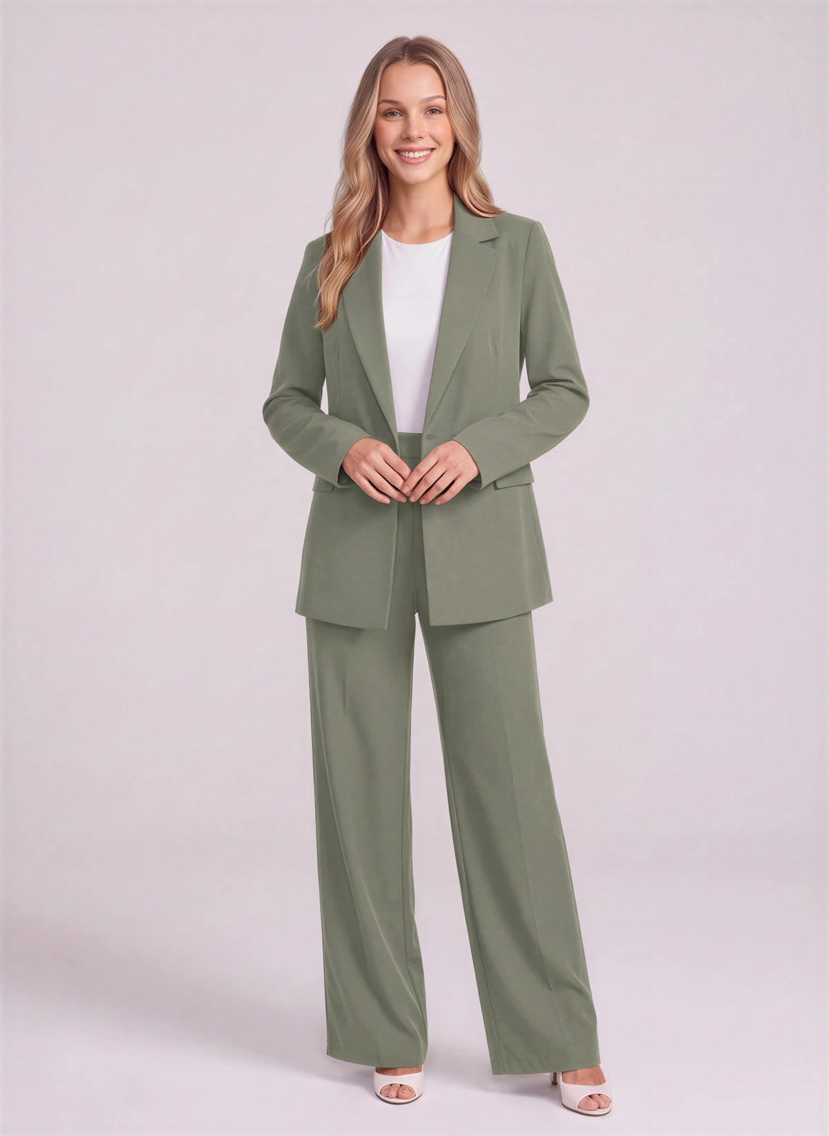 Rivelis Ensemble Tailleur Pantalon – Femme Bureau Chic Blazer Oversize Coupe Large Automne