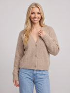 Nuvola Cardigan Court Boutonné – Femme Automne Maille Doux Décolleté Col V Décontracté Bureau