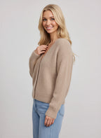 Nuvola Cardigan Court Boutonné – Femme Automne Maille Doux Décolleté Col V Décontracté Bureau