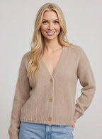 Nuvola Cardigan Court Boutonné – Femme Automne Maille Doux Décolleté Col V Décontracté Bureau