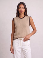 Ribnest Pull Sans Manche Femme – Gilet Automne Bureau Chic Bicolore Tricot