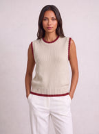 Ribnest Pull Sans Manche Femme – Gilet Automne Bureau Chic Bicolore Tricot
