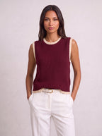 Ribnest Pull Sans Manche Femme – Gilet Automne Bureau Chic Bicolore Tricot