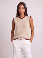 Ribnest Pull Sans Manche Femme – Gilet Automne Bureau Chic Bicolore Tricot