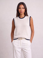 Ribnest Pull Sans Manche Femme – Gilet Automne Bureau Chic Bicolore Tricot