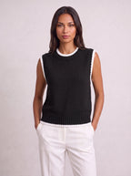 Ribnest Pull Sans Manche Femme – Gilet Automne Bureau Chic Bicolore Tricot