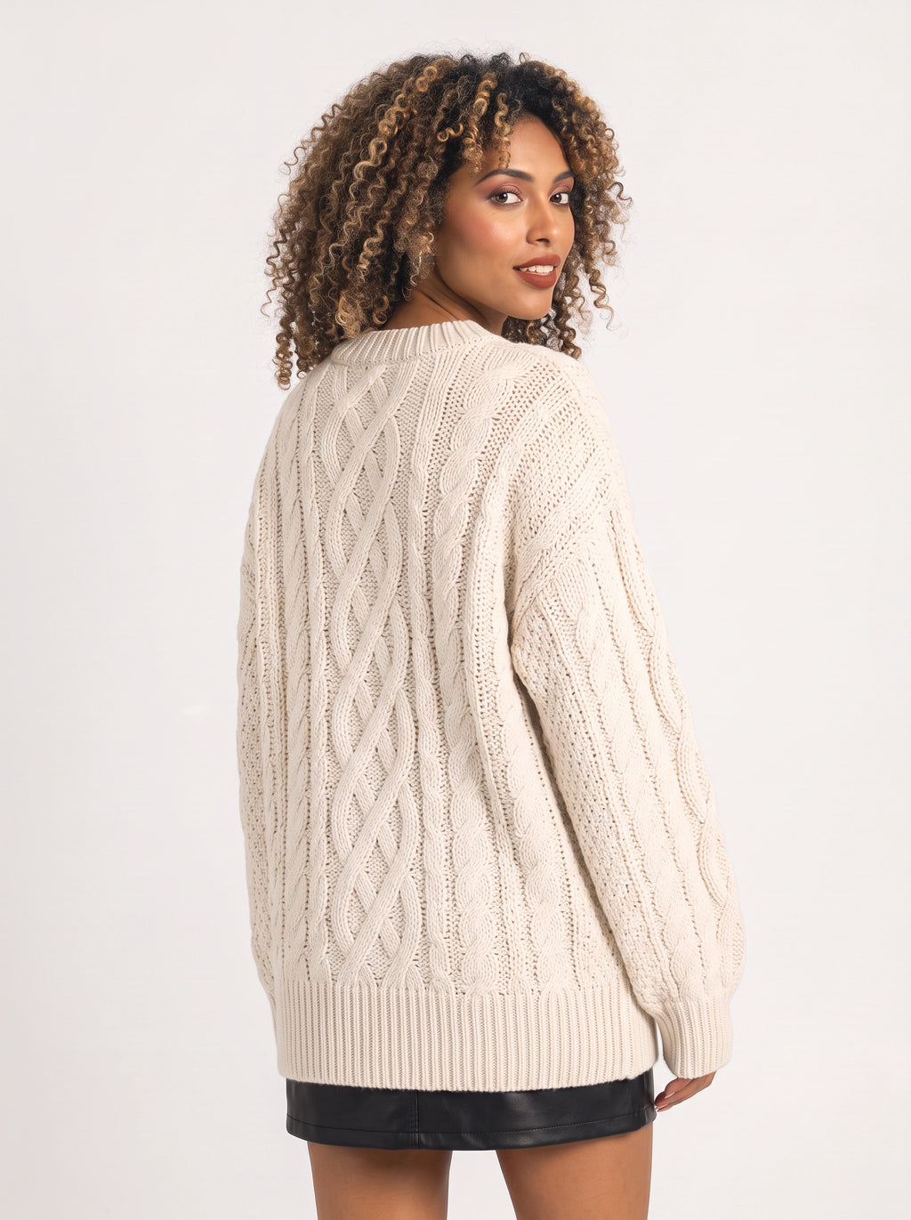 Treccia Pull Torsades Épaisses – Femme Maille Irlandaise Oversize Automne Hiver Cocooning