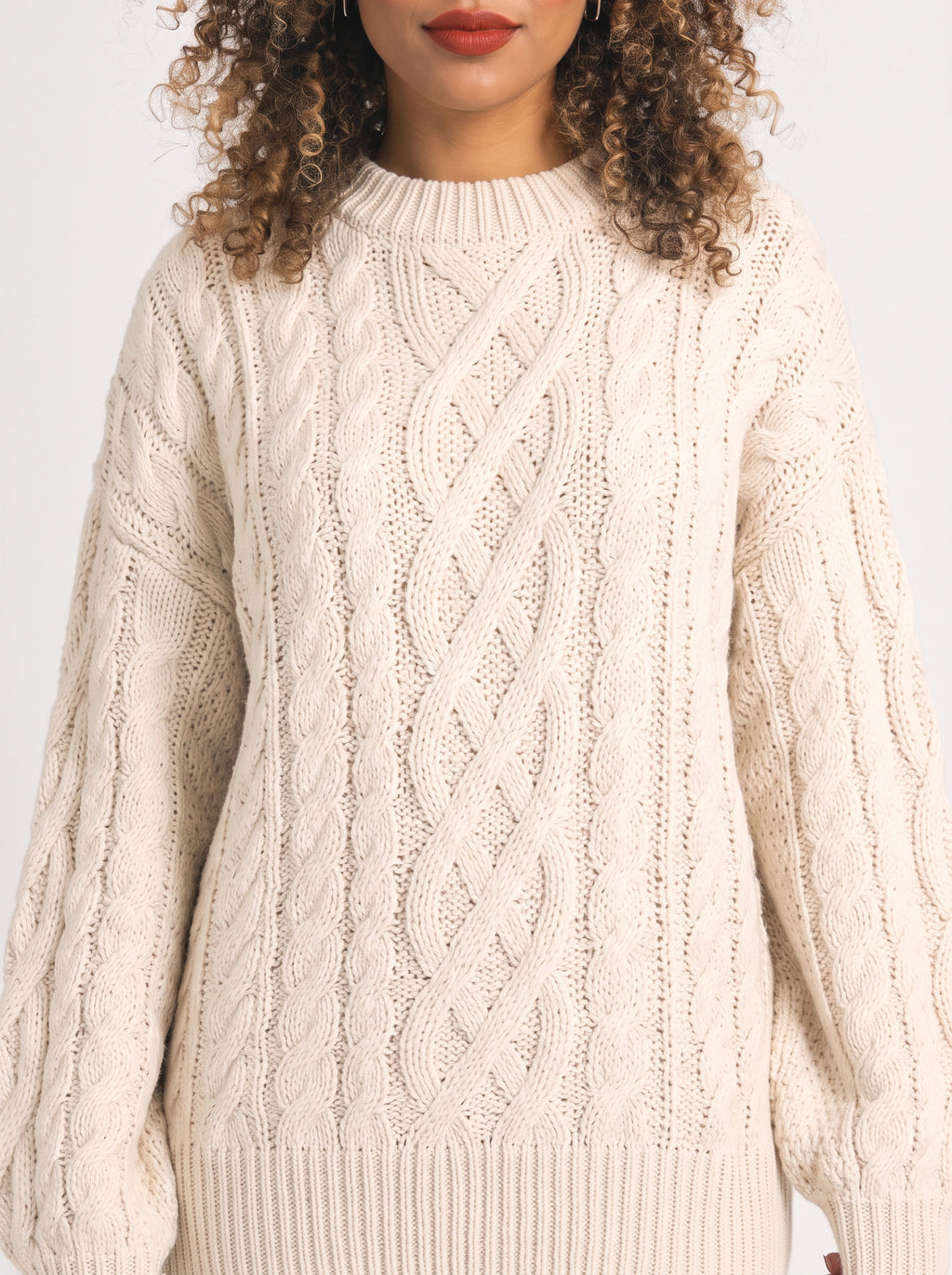 Treccia Pull Torsades Épaisses – Femme Maille Irlandaise Oversize Automne Hiver Cocooning