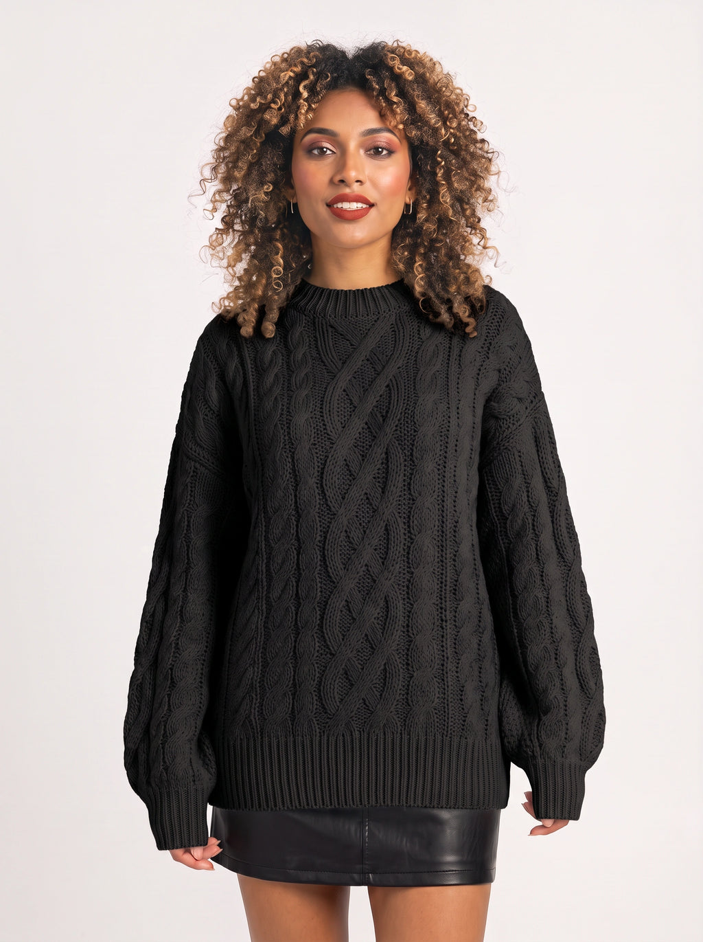 Treccia Pull Torsades Épaisses – Femme Maille Irlandaise Oversize Automne Hiver Cocooning
