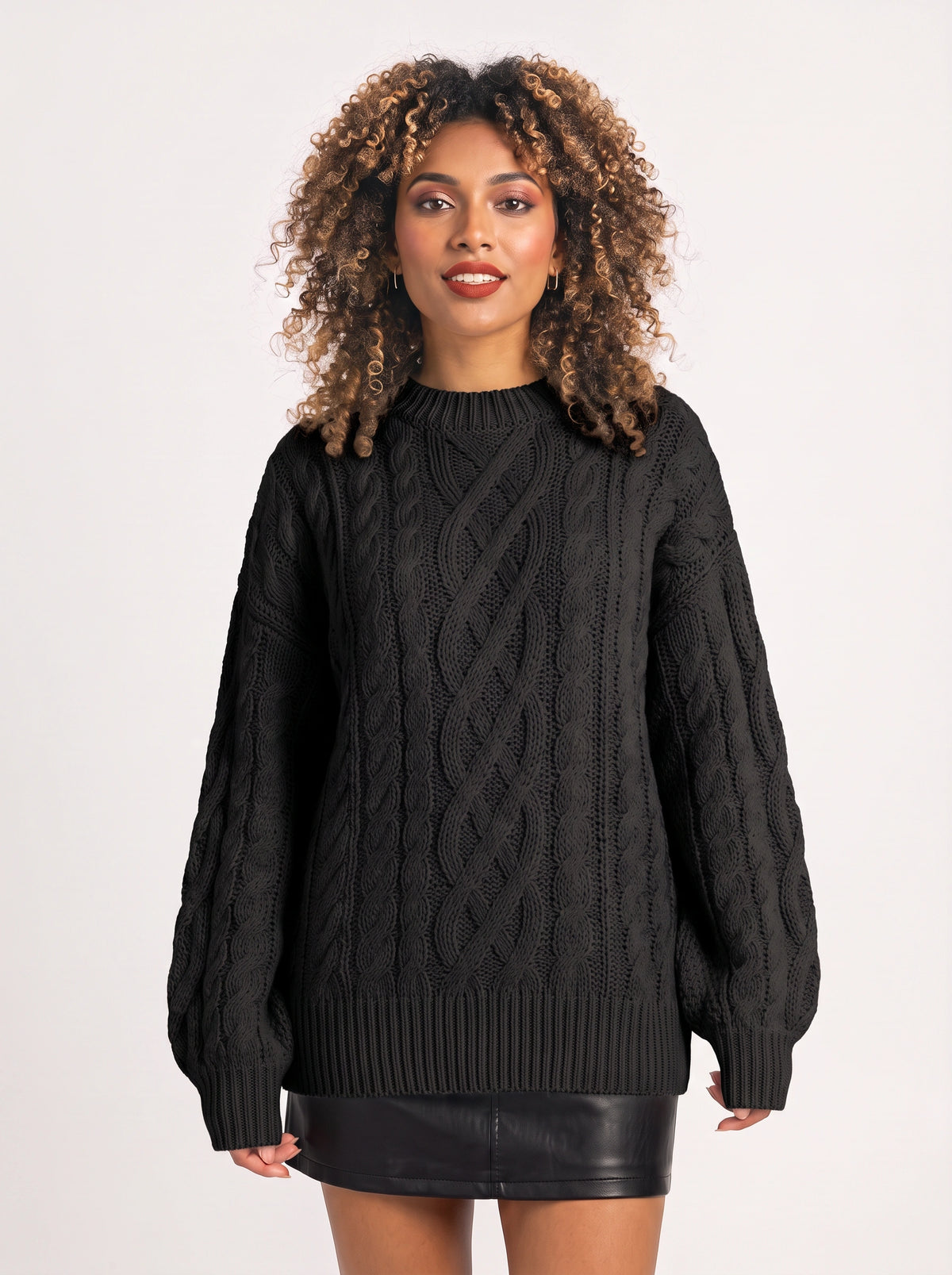 Treccia Pull Torsades Épaisses – Femme Maille Irlandaise Oversize Automne Hiver Cocooning
