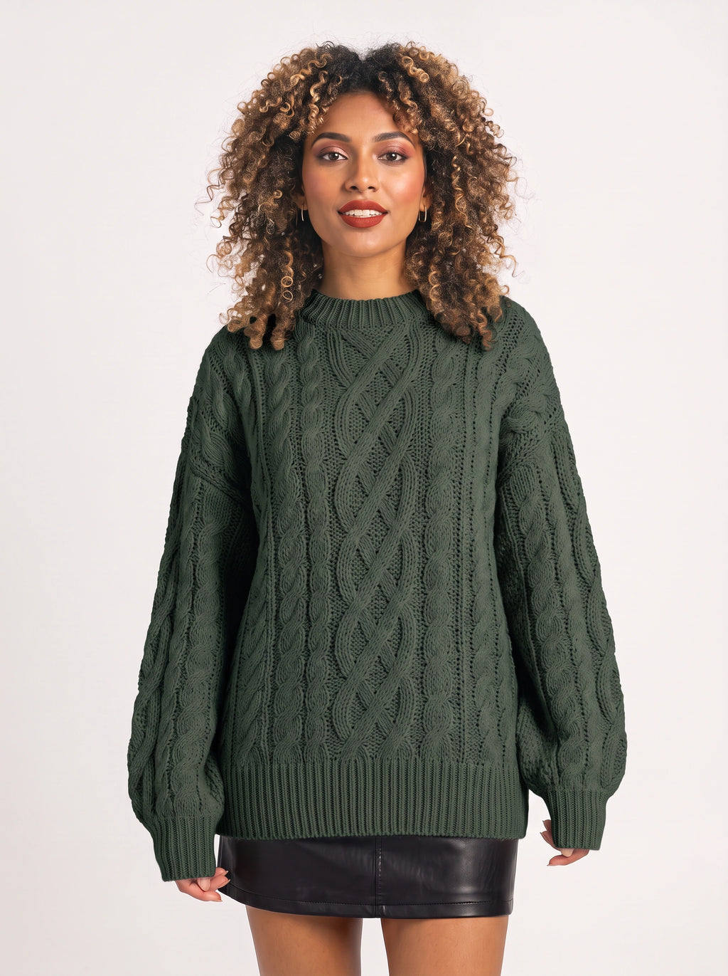 Treccia Pull Torsades Épaisses – Femme Maille Irlandaise Oversize Automne Hiver Cocooning