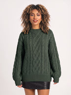 Treccia Pull Torsades Épaisses – Femme Maille Irlandaise Oversize Automne Hiver Cocooning