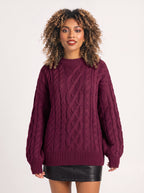Treccia Pull Torsades Épaisses – Femme Maille Irlandaise Oversize Automne Hiver Cocooning