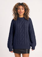 Treccia Pull Torsades Épaisses – Femme Maille Irlandaise Oversize Automne Hiver Cocooning