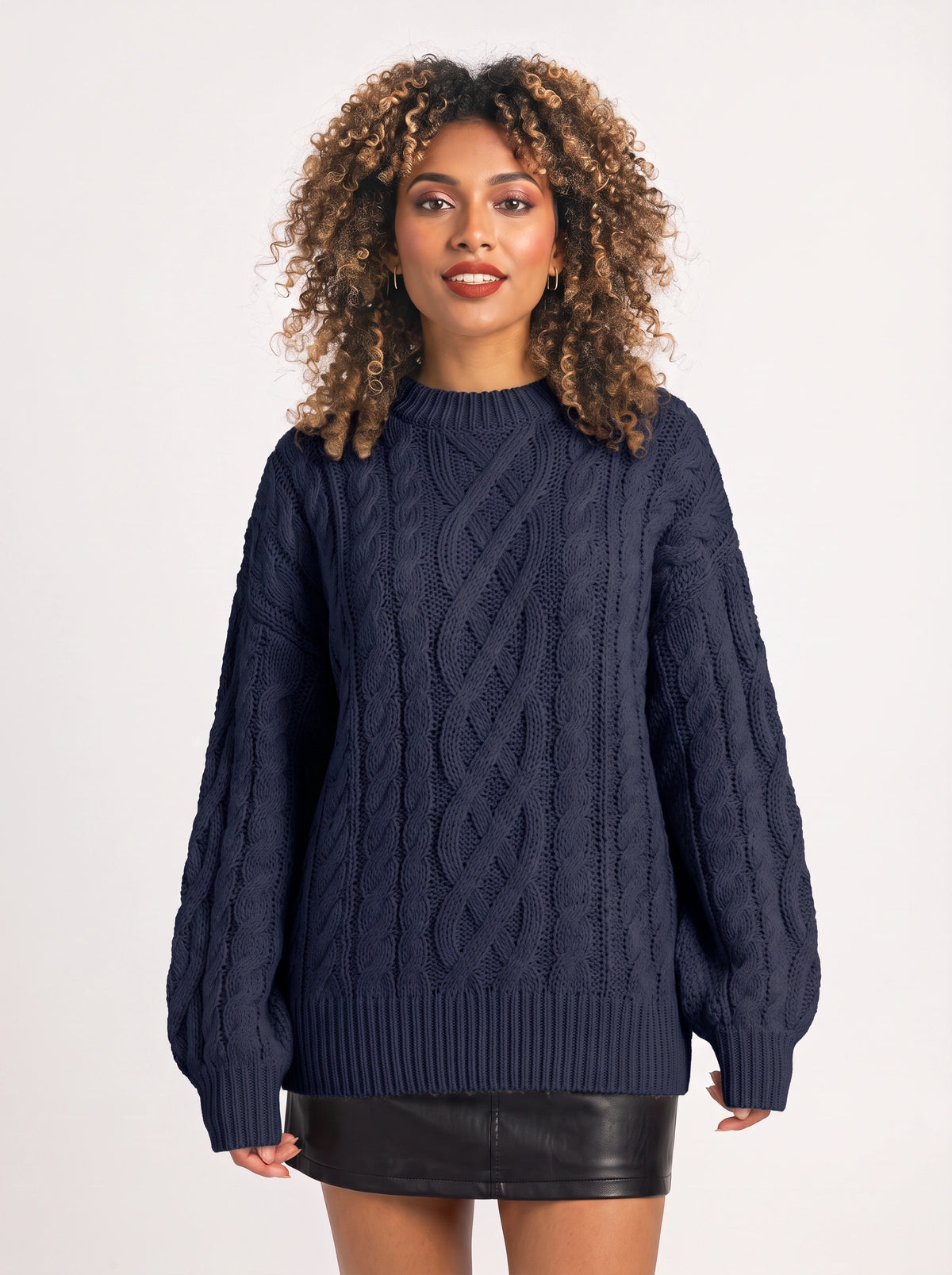 Treccia Pull Torsades Épaisses – Femme Maille Irlandaise Oversize Automne Hiver Cocooning