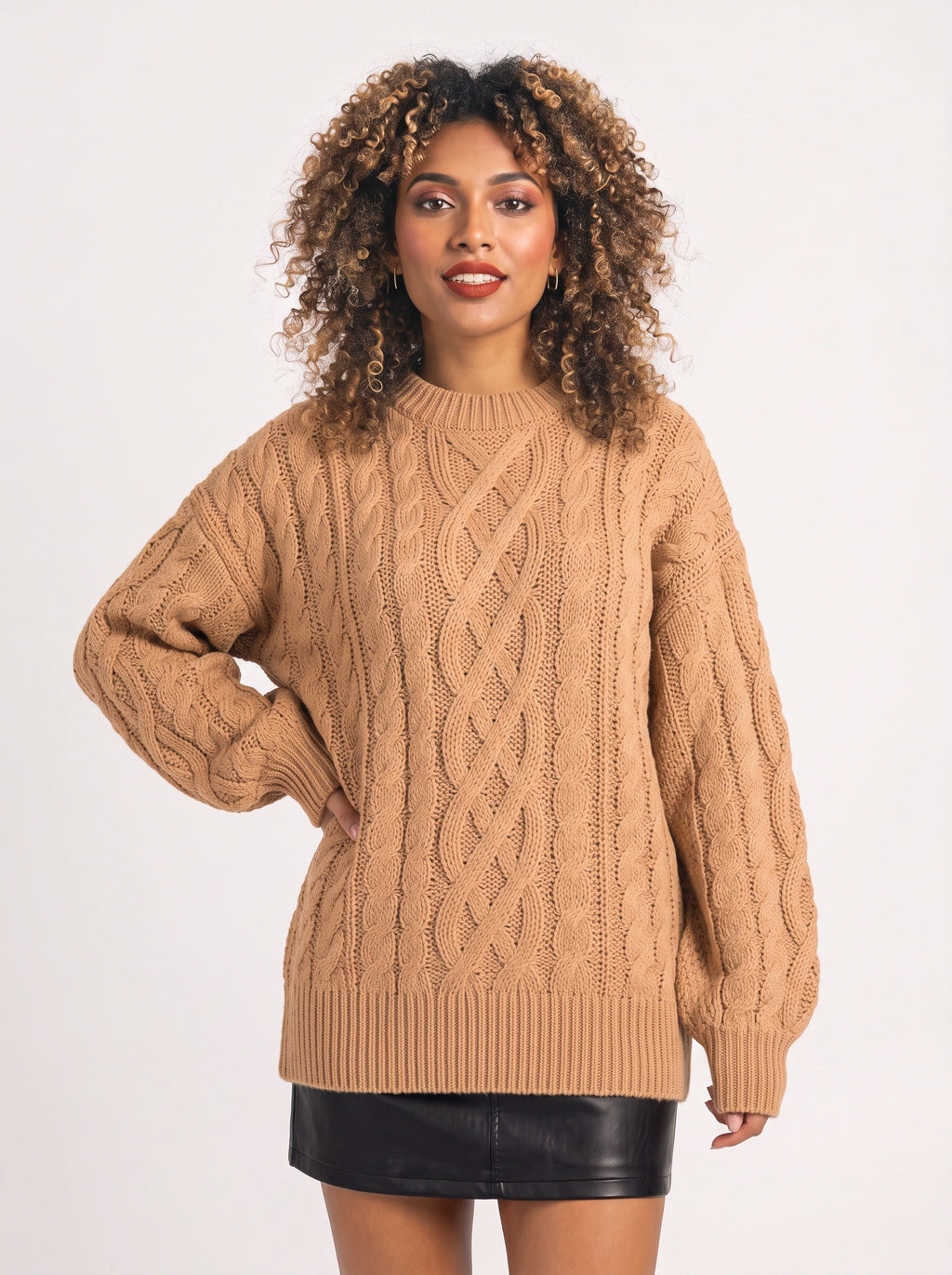 Treccia Pull Torsades Épaisses – Femme Maille Irlandaise Oversize Automne Hiver Cocooning