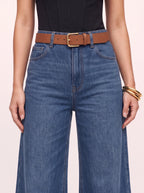 Amplio Jean Large Taille Haute – Femme Fluide Jambe Évasée Denim Automne Casual Chic