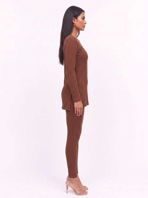 Costara Ensemble Tunique Legging Côtelé – Femme Automne Coordonné Loungewear Deux Pièces Cocooning