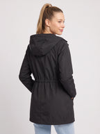 Noraia Parka Capuche Doublée – Femme Imperméable Automne Ville Casual Mi-Longue