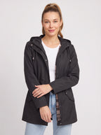 Noraia Parka Capuche Doublée – Femme Imperméable Automne Ville Casual Mi-Longue
