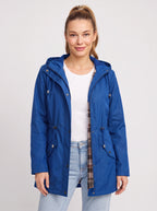 Noraia Parka Capuche Doublée – Femme Imperméable Automne Ville Casual Mi-Longue