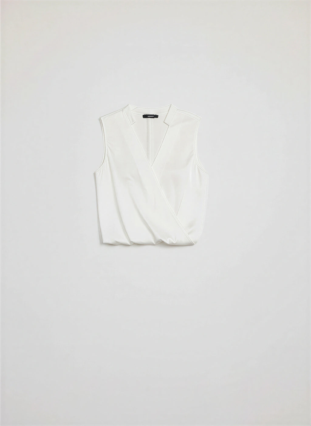 Serapha Blouse Cache-Cœur Sans Manches – Femme Bureau Chic Travail Col V Drapé Fluide Automne