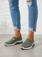Kniara Baskets Tricot Extensible – Femme Confort Marche Respirant Slip-On Plateforme Légère