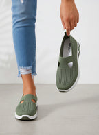 Kniara Baskets Tricot Extensible – Femme Confort Marche Respirant Slip-On Plateforme Légère